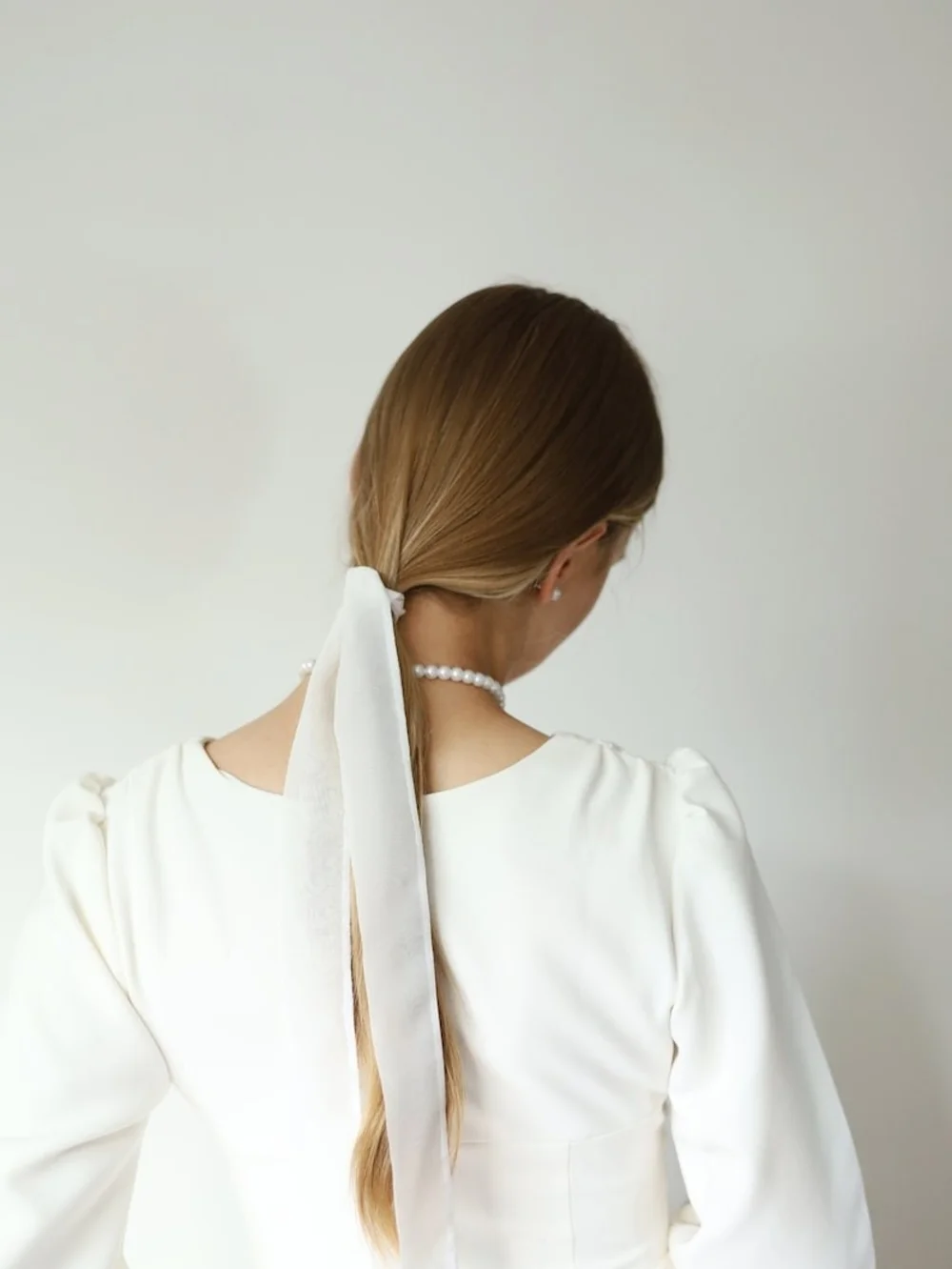 Nordstrom White Lightweight Hair Scarf Tie